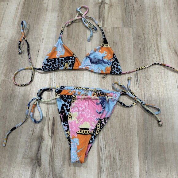 Women’s Zaful Bikini Swim Swimsuit Size 6‎ Multicolor Summer - Picture 1 of 4